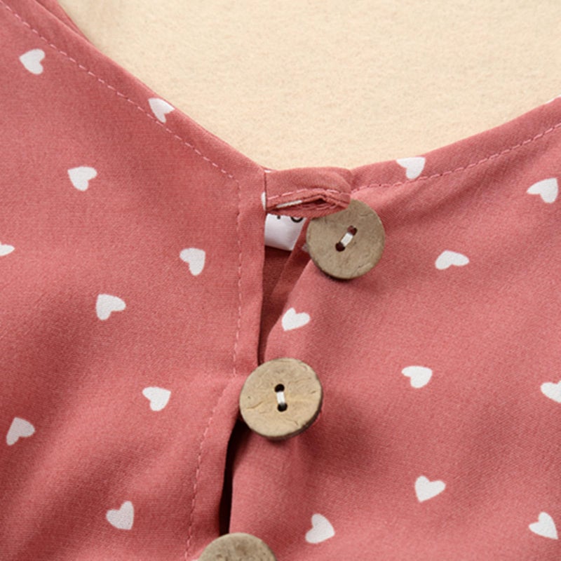 Tepuce 2T Girls Clothes Summer Baby Strap Sleeveless One Piece Halter Romper Casual Jumpsuit, Pink Heart 2-3T/100cm - Image 5