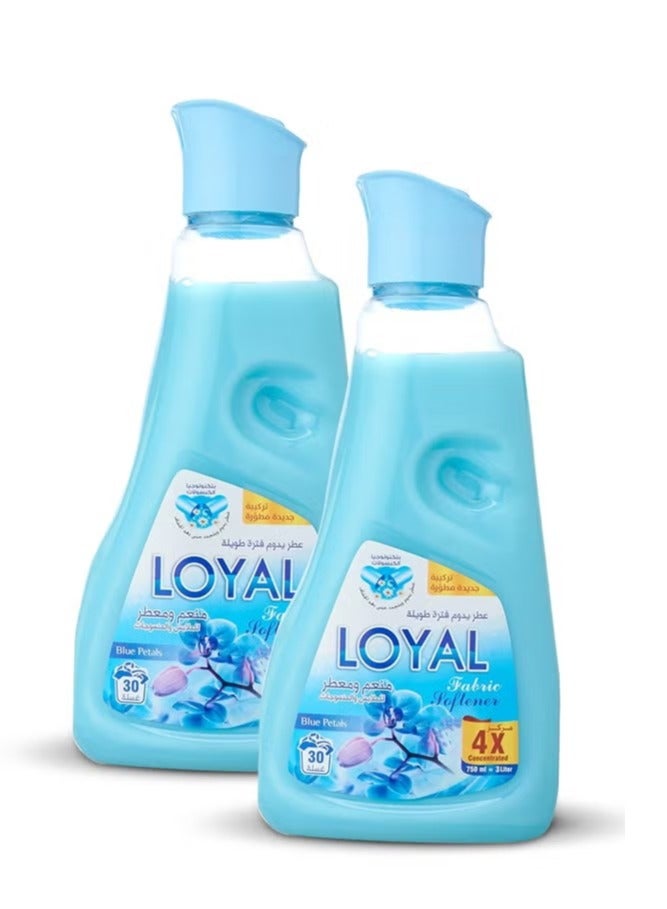 لويال منعم ومعطر أقمشة مركز برائحة بتلات زرقاء، 30 غسلة، 2 × 750 مل - Image 1