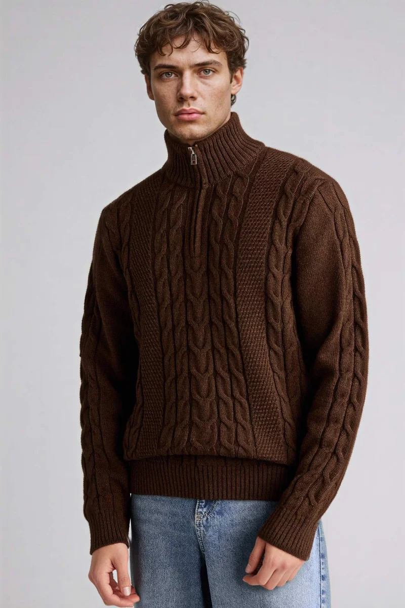 ديفاكتو Standard Fit High Neck Knitwear Pullover