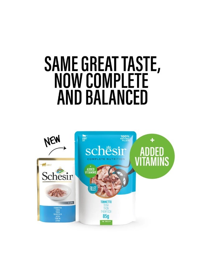 Schesir Complete & Balanced Nutrition Wet Cat Food in Jelly Pouch- Tuna 85g