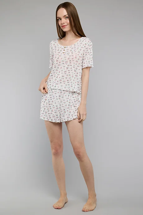 أر أند بي Printed Shorty Pyjama Set