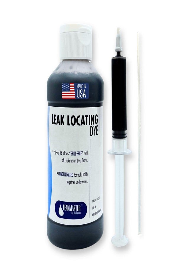 Leakmaster Pool Leak Detection Kit - 8 oz Blue Dye with Reusable Syringe - High-Visibility Leak Finder for Pools, Hot Tubs & Spas - 40+ Refills- Professional Water Tracing Tool - Image 1
