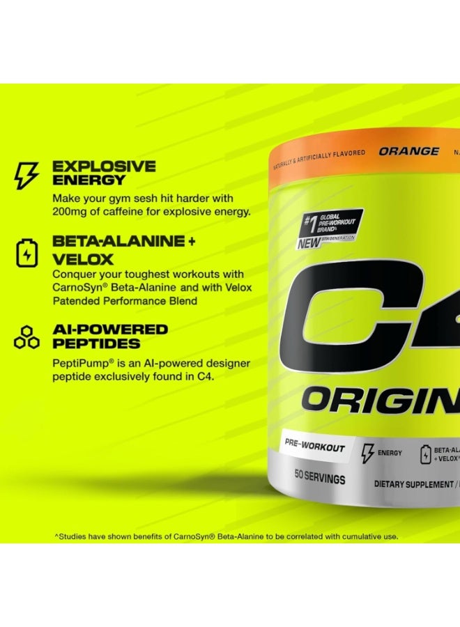 سي4 مسحوق Cellucor C4 Original المخصص للاستخدام قبل التمرين، بنكهة البرتقال - 50 حصة - Image 5