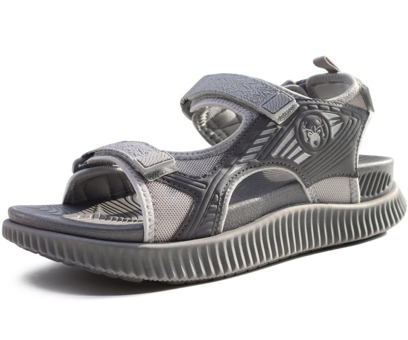 KuaiLu Womens Orthopedic Walking Sandals Comfortable Arch Support Plantar Fasciitis Relief Sport Recovery Chunky Cushion Adjustable Strap Summer Outdoor Beach Vacation Athletic Water Shoes Grey Size 9 - Image 1