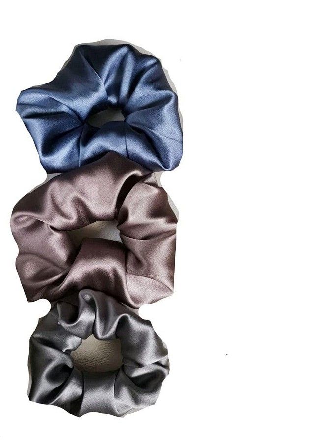 AGASTI Silk Satin Hair Ties Scrunchies Hair Elastichair Band Large Pack Of 3 (Combo8) - Image 2