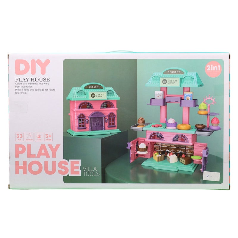 DIY 2 in 1 Sweet Cream Shop Play House 33 Pieces - 15R09 - Image 2