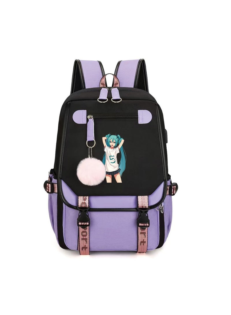 Student creative pattern backpack three-piece set 3D butterfly series men's and women's large-capacity computer backpack combination,21- Three-piece set - 4 - 116