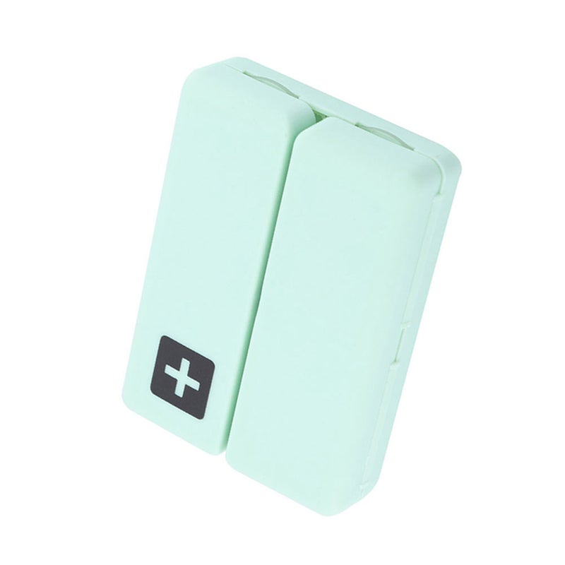 Foldable Pill Case: Green 7-Compartment Magnetic Design - BPA-Free Food-Grade PP Material Portable Pill Organizer for Travel Daily Use - Image 2