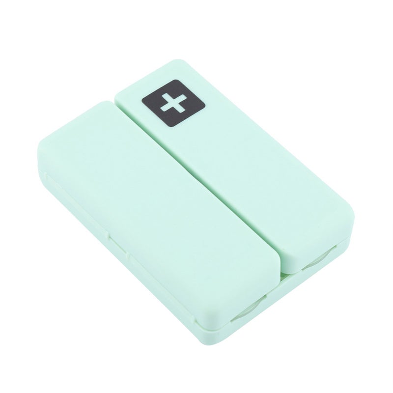 Foldable Pill Case: Green 7-Compartment Magnetic Design - BPA-Free Food-Grade PP Material Portable Pill Organizer for Travel Daily Use - Image 1