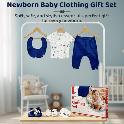 StarAndDaisy New Born Baby Clothes 0-6 Months Gift Set of 8 / Soft Pure Cotton Baby Gifts Newborn/Perfect Newborn Baby Gift Set for Boys & Girls - Image 2