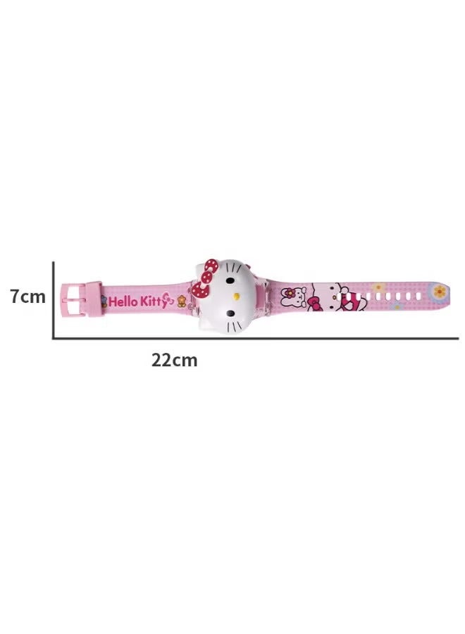 Hello Kitty Cartoon Children's Watch, Children's Watch Toy with Light Effect, Kids Electronic Watch with Music, Flip-top Cartoon Watch for Kids - Image 5