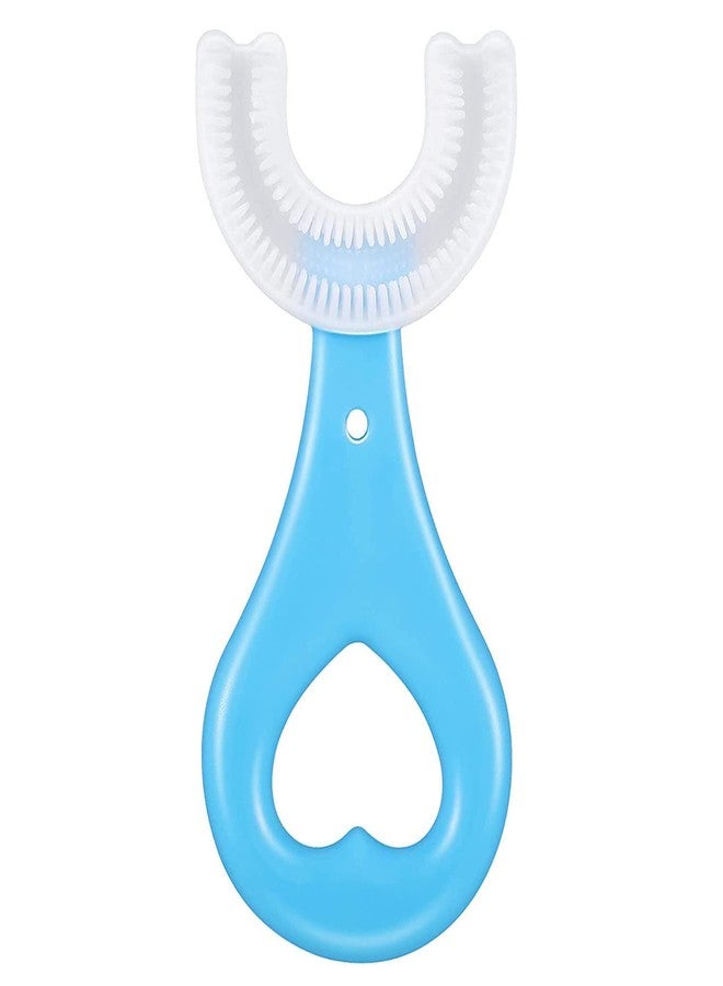 Kids Manual Toothbrushes Soft Silicone Children U Shape Toothbrush Whole Mouth Teeth Cleaning All Round Toothbrush For Kids Baby 2-12 Years Old (Heart Handle Toothbrush) Multicolor - Image 1