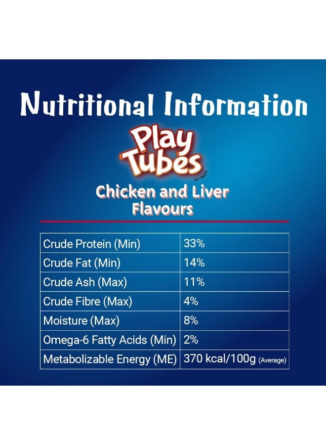 Felix Purina PlayTubes Chicken & Liver Cat Treats 50g, Pack of 8 - Image 5