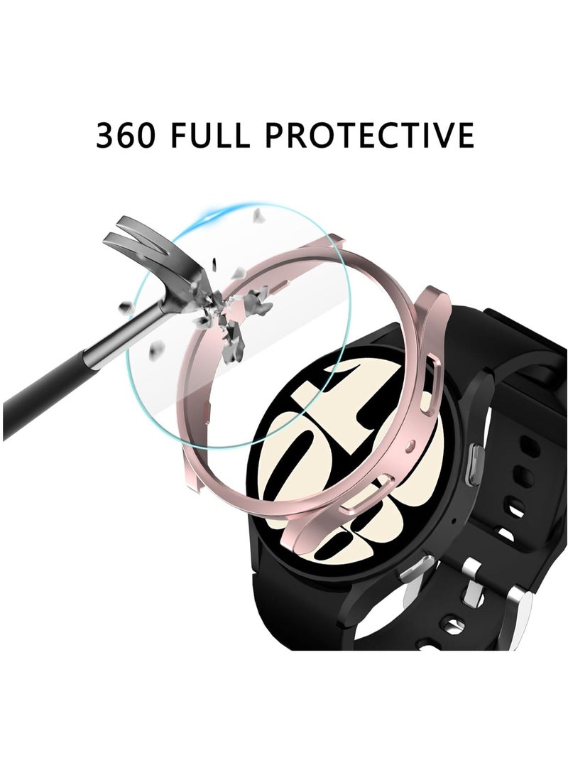 KASTWAVE for Samsung Galaxy Watch 6 Screen Protector and Case 40mm, Anti-Fog Tempered Glass Protective Film Face Cover Set & Hard PC Bumper Cover [4+4Pack] - Image 4
