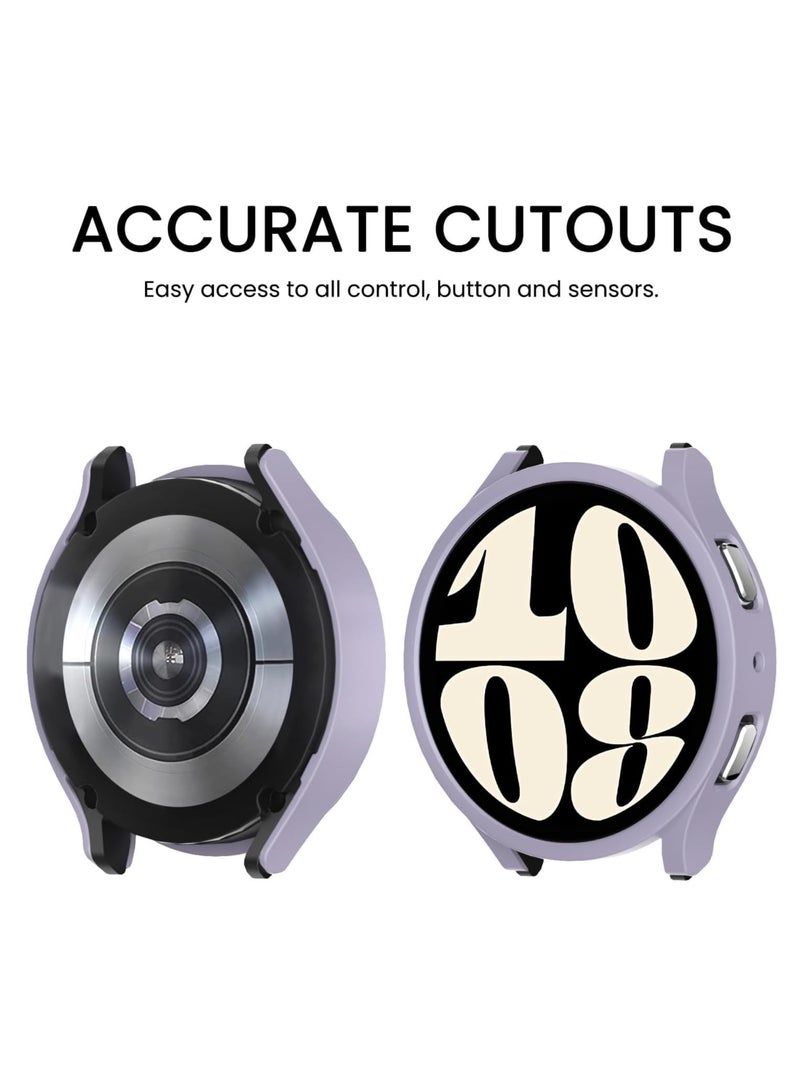 KASTWAVE for Samsung Galaxy Watch 6 Screen Protector and Case 40mm, Anti-Fog Tempered Glass Protective Film Face Cover Set & Hard PC Bumper Cover [4+4Pack] - Image 5