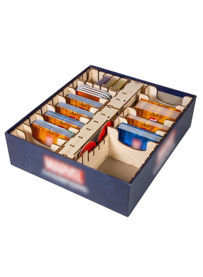 The Broken Token Marvel Champions Compatible Game Organizer - Wood Storage Box with Multiple Trays - Image 2