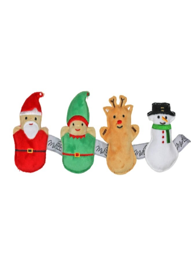 Midlee Mini Plush Christmas Dog Toys- Set of 4- Elf Reindeer Snowman & Santa (4") - Image 1
