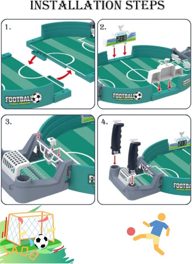 Mini Table Soccer Game, Mini Tabletop Soccer Game with 2 Balls,  Football Table Interactive Game, Desktop Sports Board Game for Adults Kids Family Game