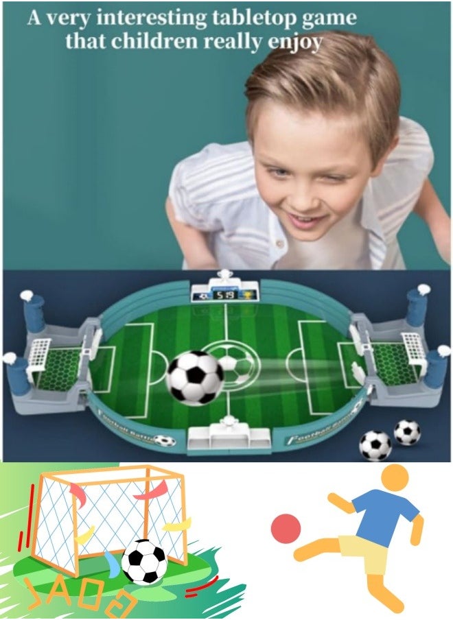Mini Table Soccer Game, Mini Tabletop Soccer Game with 2 Balls,  Football Table Interactive Game, Desktop Sports Board Game for Adults Kids Family Game
