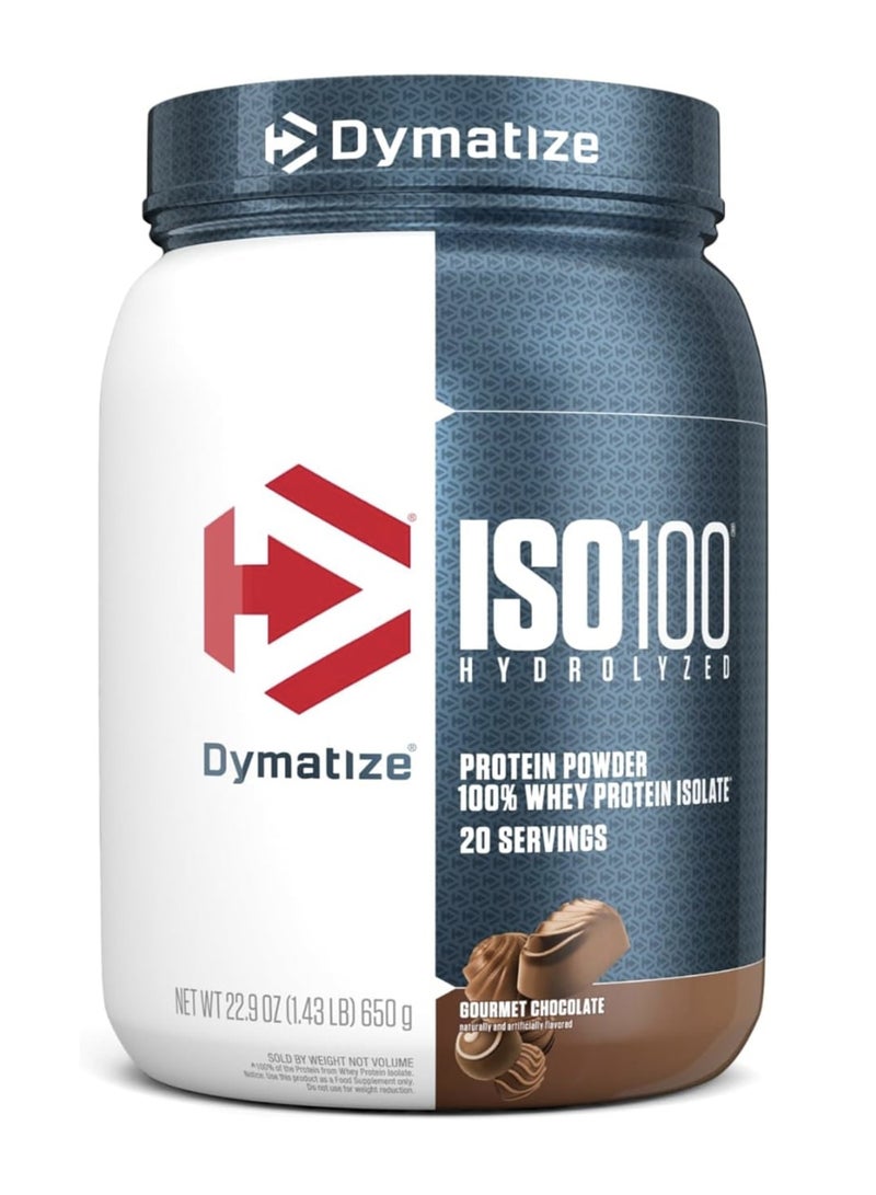 Dymatize ISO 100 Gourmet Chocolate 1.43LB, 650 Grams, 20 Serving - Image 1