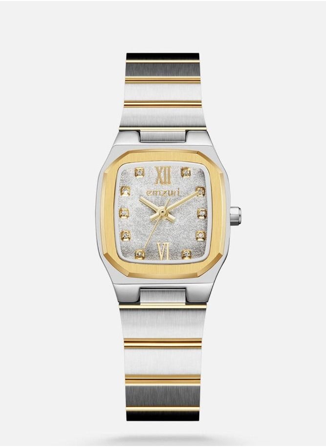 A classy women's watch in silver and gold