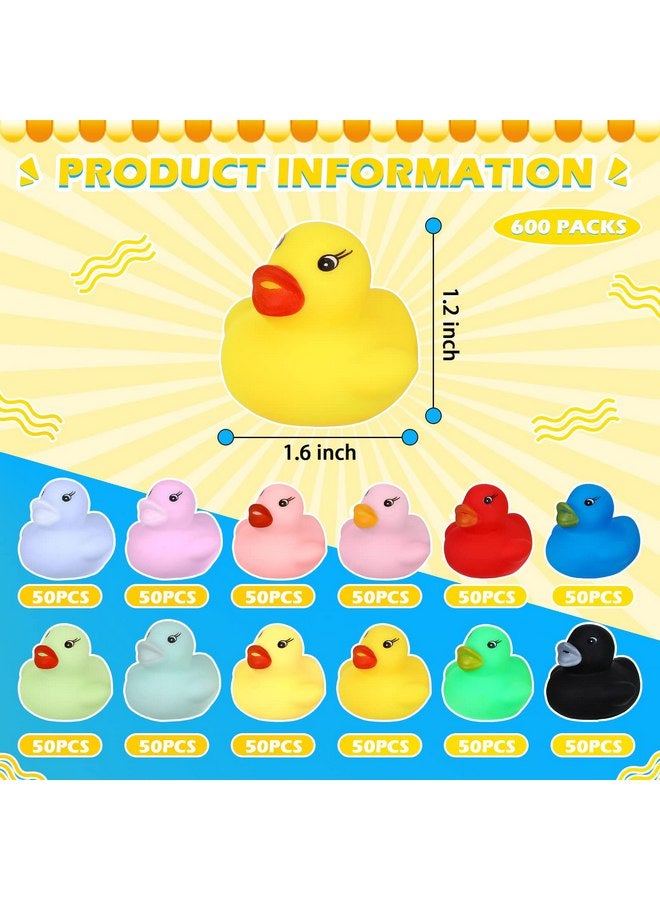 Seematn 600 Pieces Mini Rubber Duck in Bulk Bath Toys Set Bulk Mini Colorful Ducks Baby Shower Toy Birthday Party Decorations Favors Gift Summer Beach Pool Activity Carnival Game - Image 2