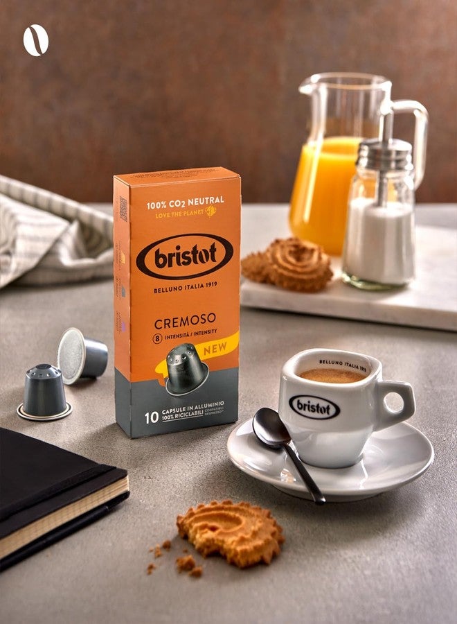 Bristot Cremoso Aluminium Capsules – Compatible with Nespresso Original Line Machines – Medium Roast – 100% Recyclable – Pack of 10 - Image 4
