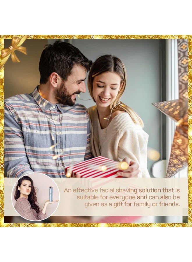 gurelax جهاز إزالة الشعر جوريلاكس للنساء، جهاز إزالة الشعر، إزالة شعر الوجه للنساء، أفضل ماكينة حلاقة للوجه كهدية عيد الميلاد، جهاز إزالة شعر الشفة العليا/الشوارب الكهربائي، يتضمن 2 رؤوس بديلة - Image 2