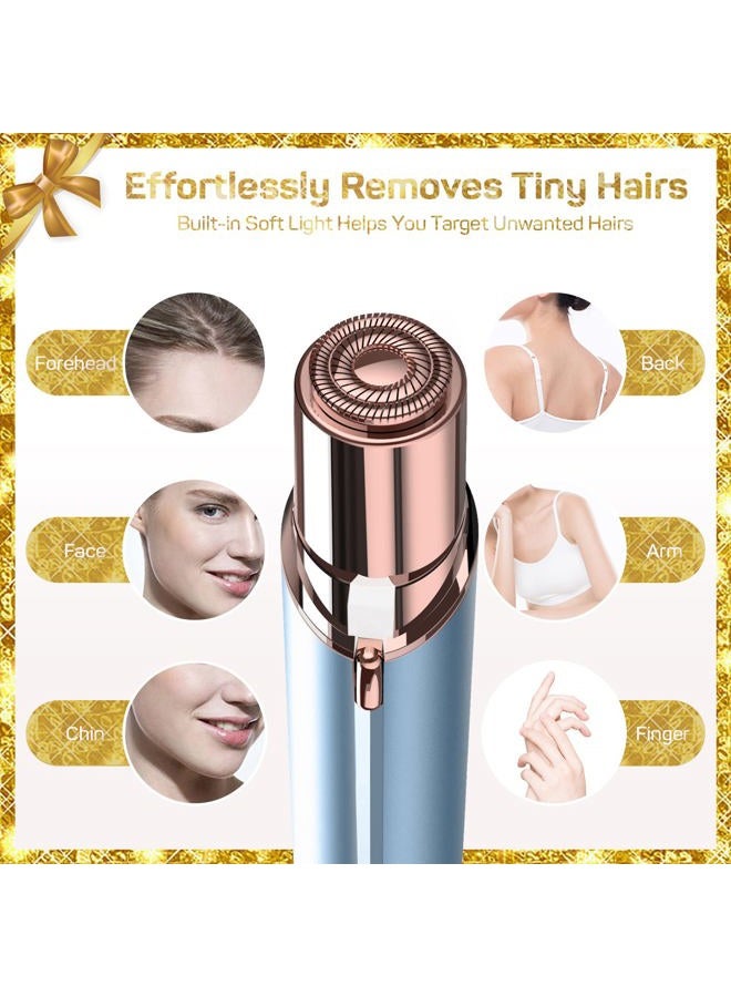 gurelax جهاز إزالة الشعر جوريلاكس للنساء، جهاز إزالة الشعر، إزالة شعر الوجه للنساء، أفضل ماكينة حلاقة للوجه كهدية عيد الميلاد، جهاز إزالة شعر الشفة العليا/الشوارب الكهربائي، يتضمن 2 رؤوس بديلة - Image 3