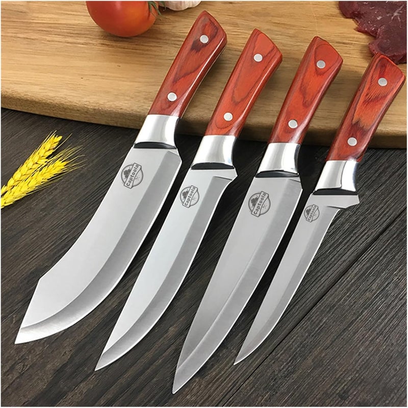 Captoola سكين مطبخ من الفولاذ المقاوم للصدأ كابتولا حادة للغاية مجموعة سكاكين الطهاة مع مقبض مريح سكين تقشير مجموعة سكاكين الطهاة من 4 قطع - Image 1