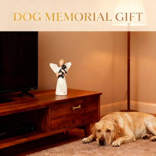 O-FarFarm Dog Memorial Sympathy Gift for Loss of Pet, Comforting Bereavement Memorial for Grieving Dog Owners, Hand-Painted Figure，Resin Angel Statues，Garden or Home Memorial Display - Image 4