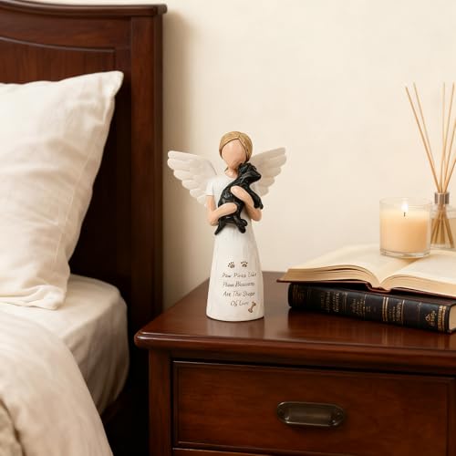O-FarFarm Dog Memorial Sympathy Gift for Loss of Pet, Comforting Bereavement Memorial for Grieving Dog Owners, Hand-Painted Figure，Resin Angel Statues，Garden or Home Memorial Display - Image 2