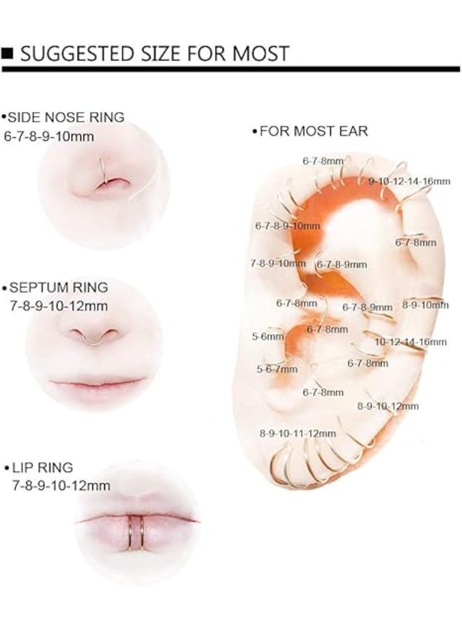 1.2 * 16MM التيتانيوم الصلب الأنف مسمار أنيقة الأنف الدائري (الذهبي) - Image 2