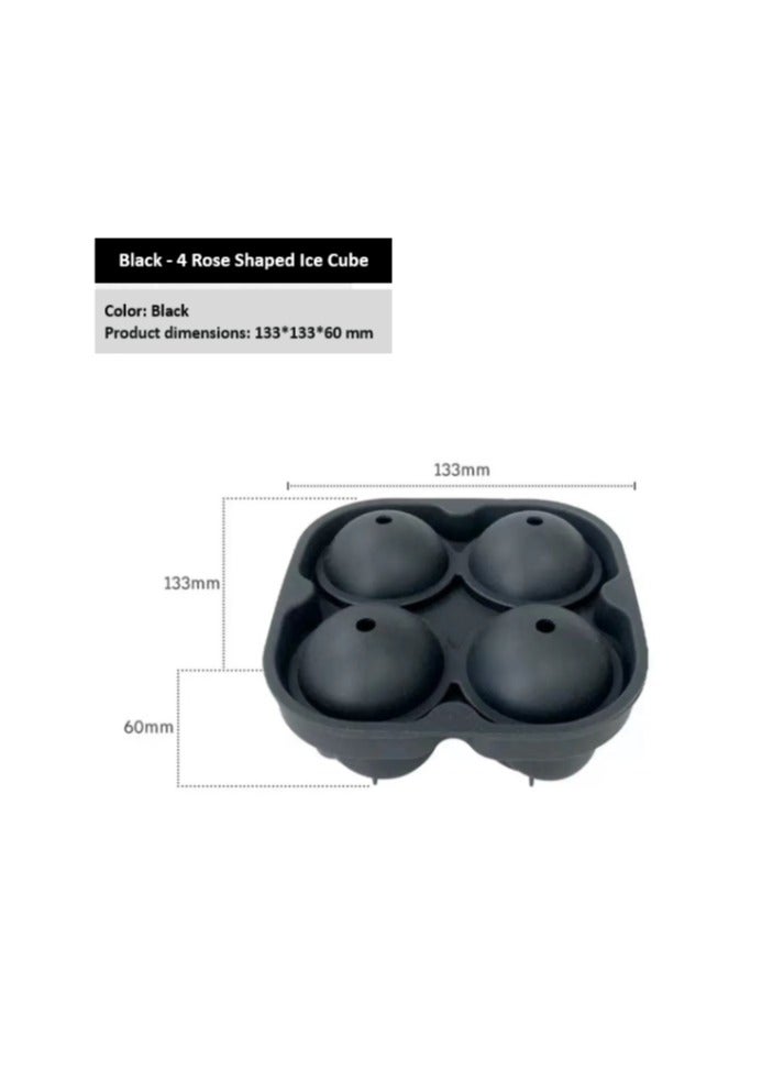 Rose Shaped Ice Cubes Mold Tray Black, Easy Release - Image 2