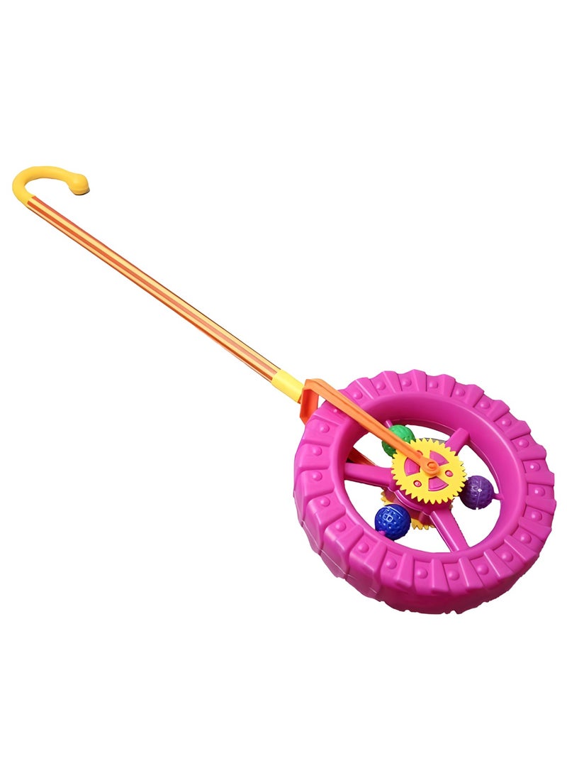 MAGIC VAULT Pull Push Along Toy For Kids,Supports Walking,Toddlers Coulourful & Attractive Wheel Toy With A Moving Effect Sound.(Purple)  - Image 1