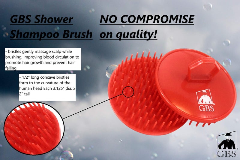 G.B.S Dandruff Cleaning Hair Scalp Brush, Red, Pack of 2 - Image 2