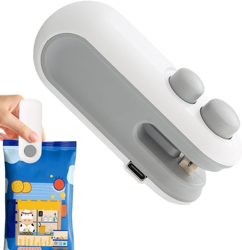 TECH LOGO ELECTRONICS Mini Bag Sealer 2 in 1 Bag Sealer Heat Seal with Cutter and Magnet Mini Bag Resealer Machine for Plastic Bags Rechargeable Vacuum Food Sealer for Plastic Bags Snacks Food Storage1 pcs  - Image 2