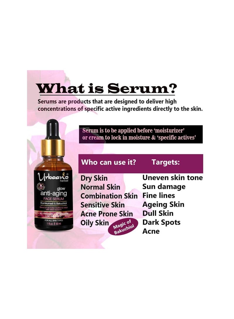 Urbaano Herbal Kumkumadi Tailam Face Serum Bakuchiol Ayurvedic Face oil for Glowing Skin - Image 4