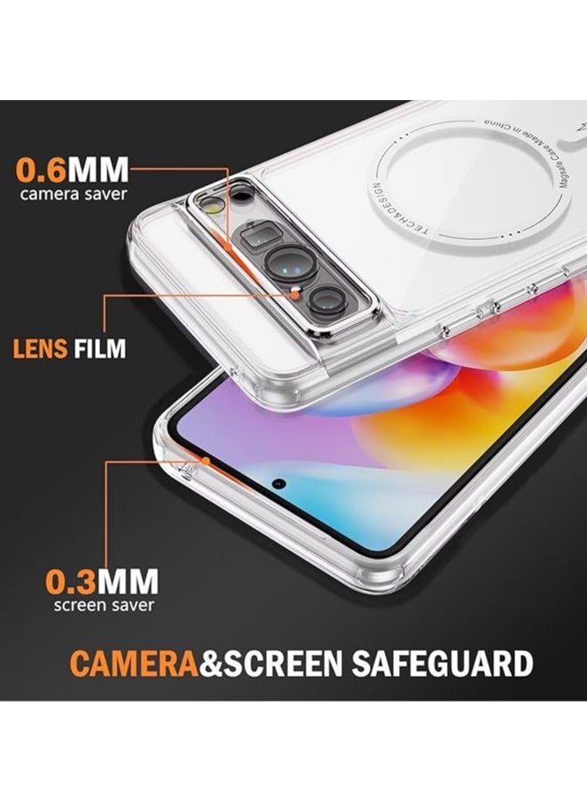 Magnetic Google Pixel 8 Pro Phone Case, MagSafe Compatible Shockproof Clear Case 【Wireless Charging】 Ultra Thin and Light Silicone Case - Image 4