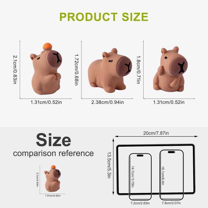 Nerfcareani 56PCS Mini Capybara Figurines - Adorable Resin Animal Decor Set for Home Office Desk, Zen Garden, Sensory Bins & Collector Displays (Cute Waterproof Figurines) - Image 3