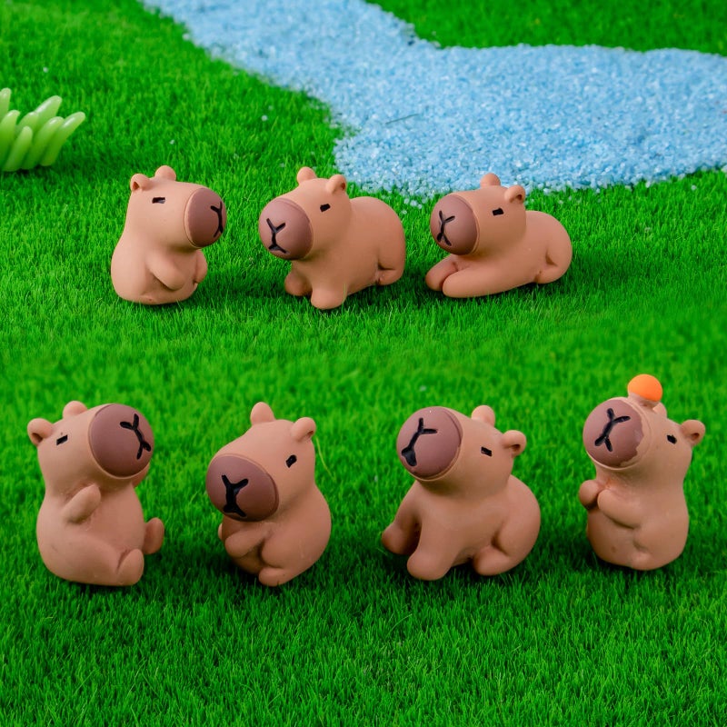 Nerfcareani 56PCS Mini Capybara Figurines - Adorable Resin Animal Decor Set for Home Office Desk, Zen Garden, Sensory Bins & Collector Displays (Cute Waterproof Figurines) - Image 4