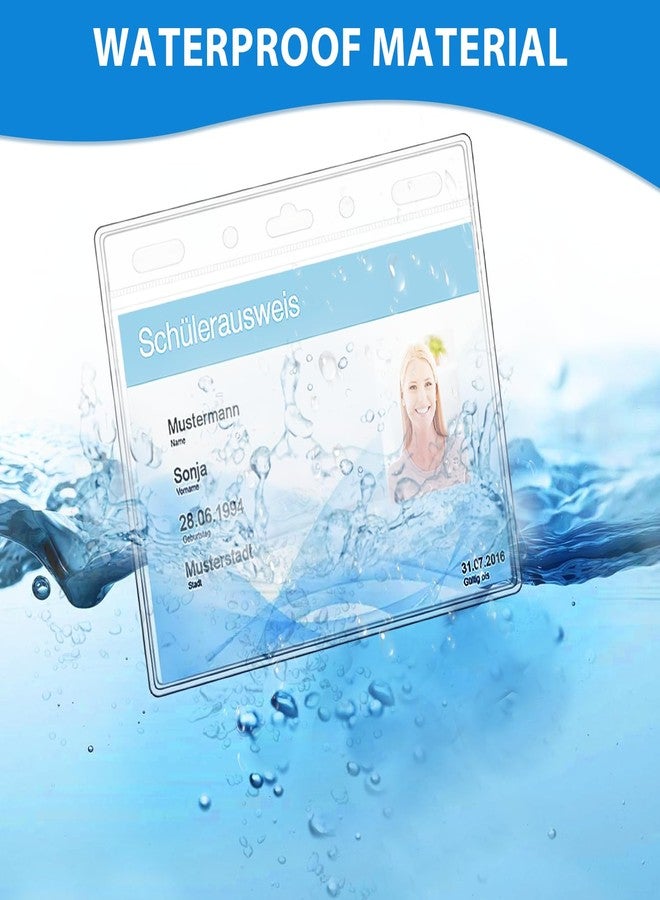 Mositear Plastic Horizontal Card Holder (4 x3 Inch, Clear, 100 Pack), Waterproof ID Card Holder, Name Tag Holder, Name Badge Holders, No Zipper ID Badge Holders - Image 3