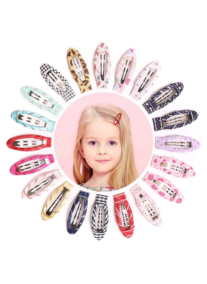Liasun 40pcs/pack 2 Inch No Slip Snap Hair Clips Ribbon Wrapped Barrettes for Girls Toddlers Kids Women Accessories(Pairs 40pcs/set)  - Image 3