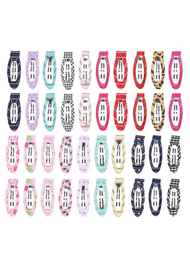 Liasun 40pcs/pack 2 Inch No Slip Snap Hair Clips Ribbon Wrapped Barrettes for Girls Toddlers Kids Women Accessories(Pairs 40pcs/set)  - Image 1