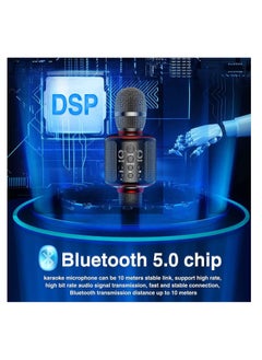 Furtey Karaoke Microphone Wireless Bluetooth with Dual Singing Function Portable Handheld with Speaker Singing for Birthday Home KTV Party Gift of Kids Adults  - Image 3