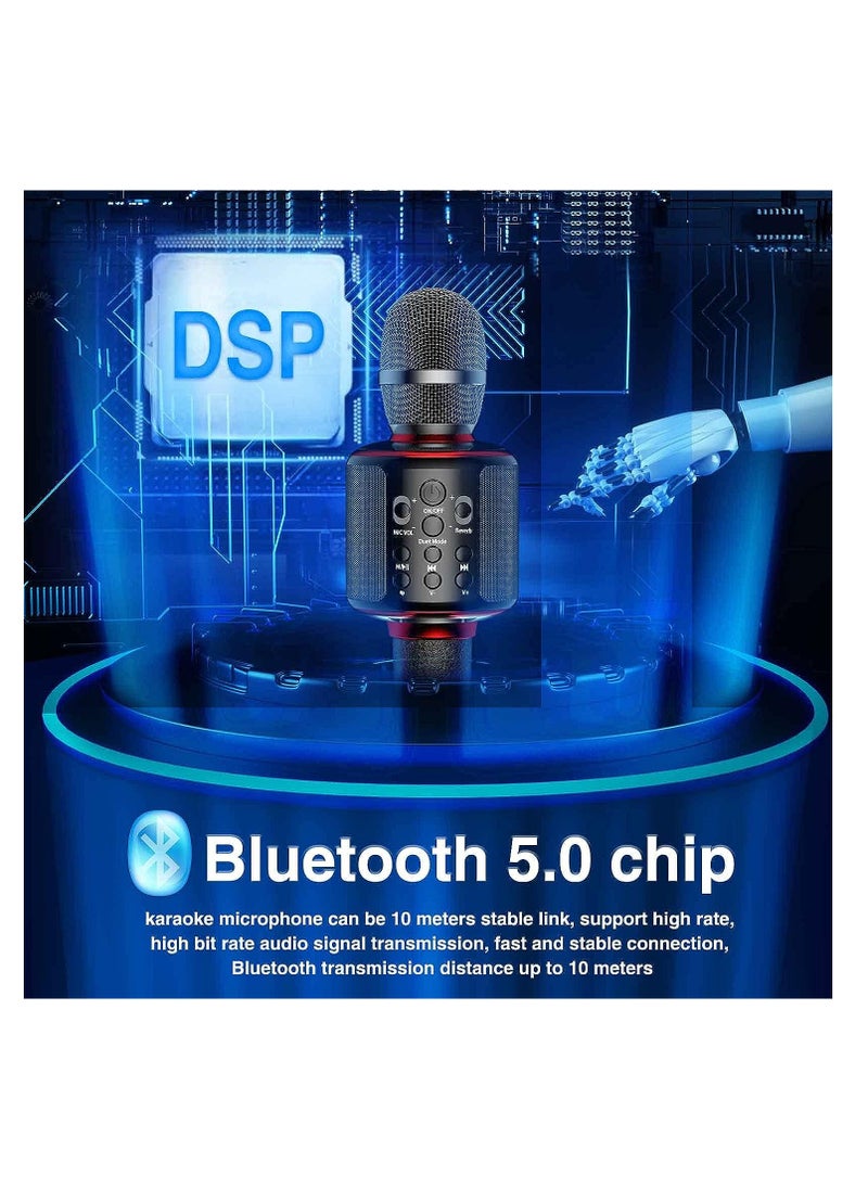 Furtey - Karaoke Microphone Wireless Bluetooth with Dual Singing Function Portable Handheld with Speaker Singing for Birthday Home KTV Party Gift of Kids Adults - Image 1