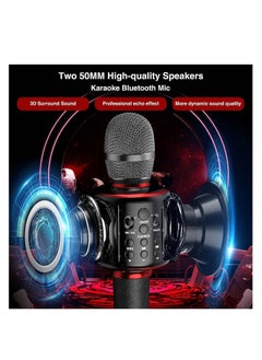Furtey Karaoke Microphone Wireless Bluetooth with Dual Singing Function Portable Handheld with Speaker Singing for Birthday Home KTV Party Gift of Kids Adults  - Image 2