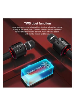 Furtey Karaoke Microphone Wireless Bluetooth with Dual Singing Function Portable Handheld with Speaker Singing for Birthday Home KTV Party Gift of Kids Adults  - Image 4