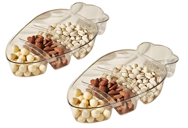 Breewell Candy Dish Pattern Dry Fruit Tray Plate with Kitchen Storage Container Stylish and Unique Serving Bowls with Tray Container for Home and Office and Party 2 Pcs - Image 1