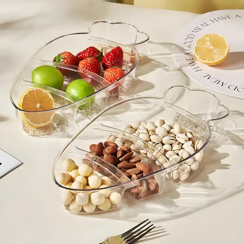 Breewell Candy Dish Pattern Dry Fruit Tray Plate with Kitchen Storage Container Stylish and Unique Serving Bowls with Tray Container for Home and Office and Party 2 Pcs - Image 4